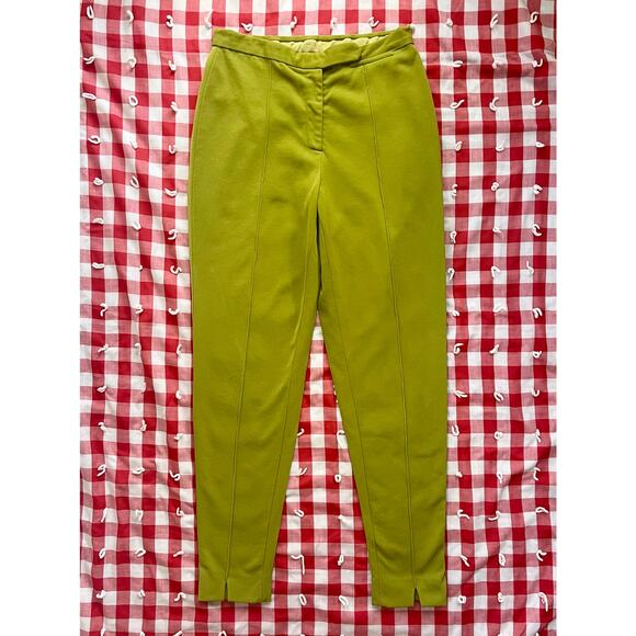 Dkny Pants - Vintage 90s Does 50s DKNY Green Cigarette Pants Slim‎ Skinny // Size 10 Large
